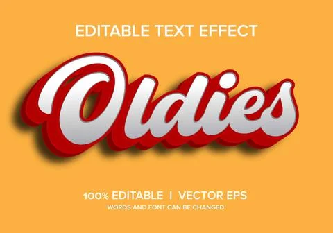 Oldies vector text effect with modern style design Illustrazione stock
