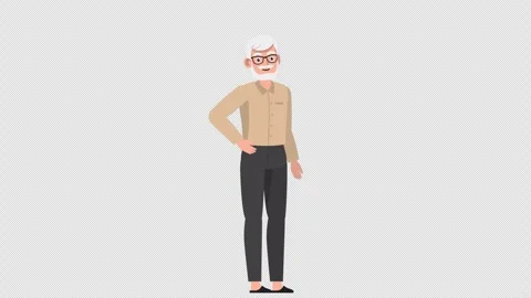 Oldman Character Talking Stock Footage 256223306