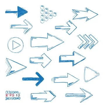 Oldschool arrows Illustrazione stock