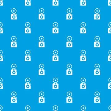 Oldschool camera pattern seamless blue Illustrazione stock