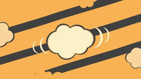 Oldschool video end credits motion clip of blank bubble on juicy orange Stock Footage 104000000