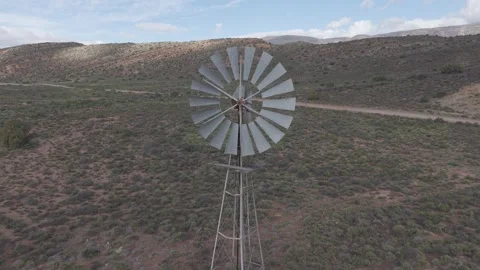 Oldschool Windmill Standing In Rustic Countryside Stock Footage 344971788