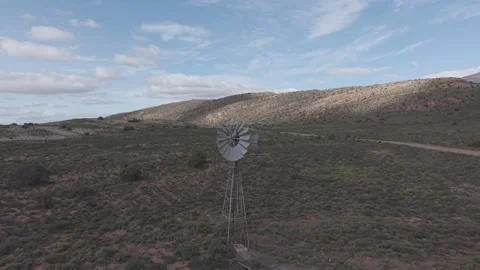 Oldschool Windmill Standing In Rustic Countryside Stock Footage 344973051