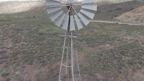 Oldschool Windmill Standing In Rustic Countryside Stock Footage 344973431