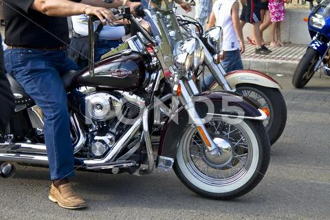 Oldskool motorcycle riding. Stock Photos