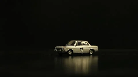 Oldtimer BMW on the rotate platform Stock Footage 46454282