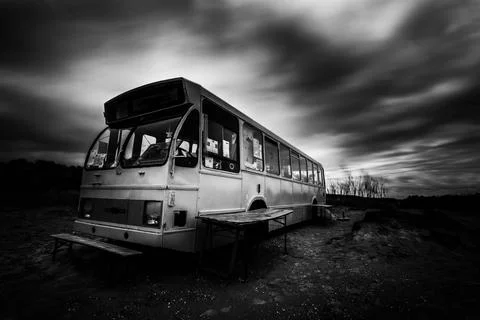 Oldtimer-Bus auf Schiermonnikoog Oldtimer bus on the isle schiermonnikoog ... Stock Photos