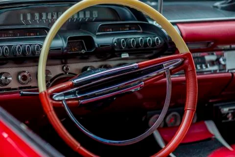 Oldtimer steering wheel Stock Photos
