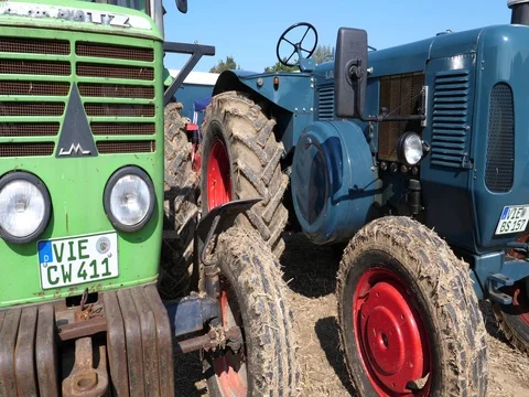 Oldtimer Tractor Deutz and Lanz - UHD 4K Stock Footage 82602531