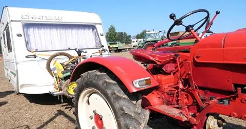 Oldtimer Tractor Porsche Diesel - UHD 4K Stock Footage 82602540