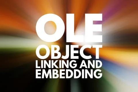 OLE - Object Linking and Embedding acronym, technology concept background Stock Illustration