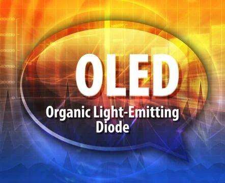 OLED acronym definition speech bubble illustration Illustrazione stock