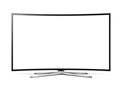 OLED curved TV isolated on white background Stock Illustration