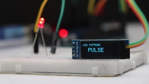 OLED screen displaying the active LED lighting pattern Stock Footage 336626521