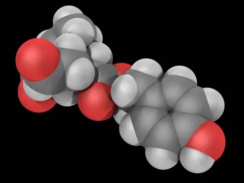 Oleocanthal molecule Stock Illustration