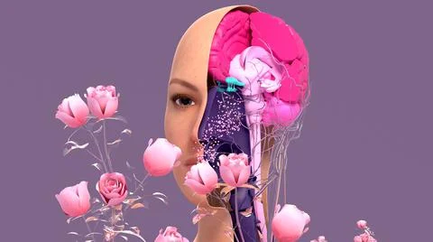 Olfactory system, sensory system used for smelling, olfaction  senses. Stock Illustration