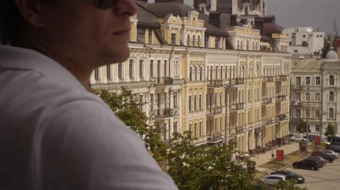 Olg Houses, Sofia Square, Tracking Right, Exterior of Sophia Cathedral in Kiev, Stock Footage 52350788