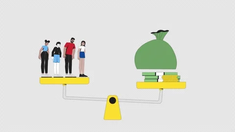 Oligarchy and wealth inequality 2D animation 스톡 동영상 304602804