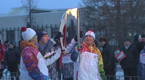 Olimpic fire Sochi 2014 Vídeo Stock 34277151