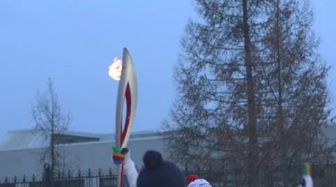 Olimpic flame Sochi 2014 Stock Footage 34277185