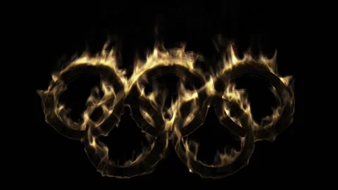 Olimpic-ring-fire20s Video stock 126574031