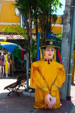 OLINDA, PERNAMBUCO, BRAZIL - MARCH 2018: Olinda's Giant Puppets at Mercado da Stock Photos
