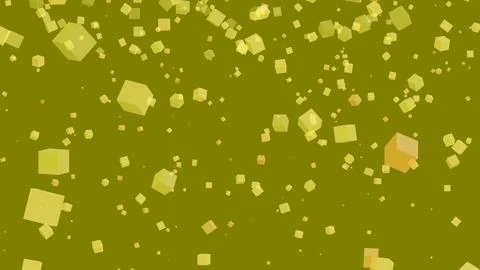 Olive Abstract Background with Floating Cube Particles Stock Illustration