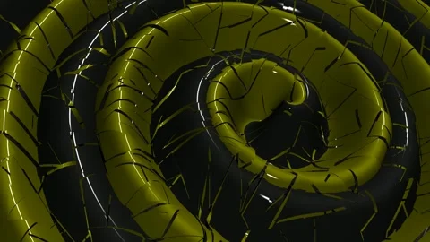 Olive and Black Spiral Waves, Background, Exclusive, Paints, Unique Design Stock Footage 303661051