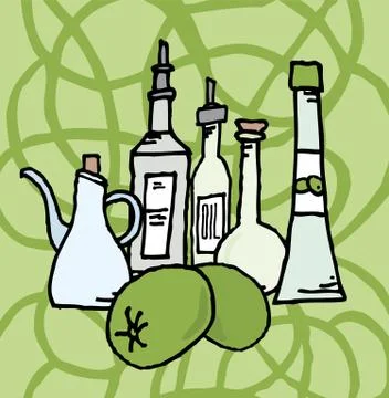 Olive and derivatives Stock Illustration