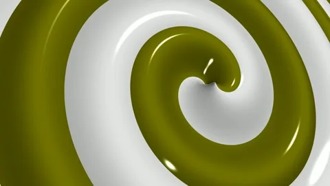 Olive and White Spiral Waves, Background, Unique Design, Paints, Exclusive Stock Footage 303661001