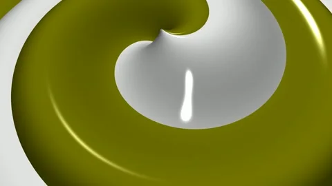 Olive and White Spiral Waves, Background, Paints, Unique Design, Exclusive Stock Footage 303661009