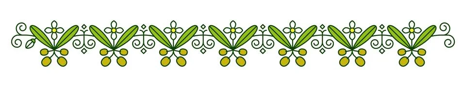 Olive branch dividers, separators, border frames Stock Illustration
