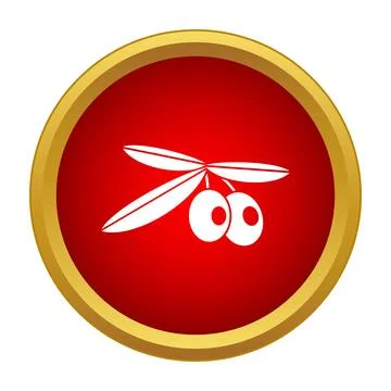 Olive branch icon symbolizing peace and healthy food Stock Illustration