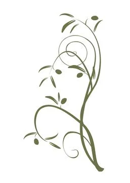 An Olive Branch. Isolated vector illustration. Stock Illustration