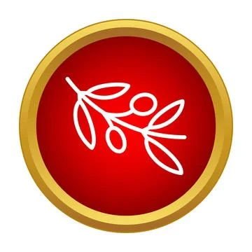 Olive branch outline icon representing peace and nature Stock Illustration
