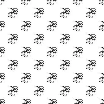 Olive branch pattern seamless Stock Illustration