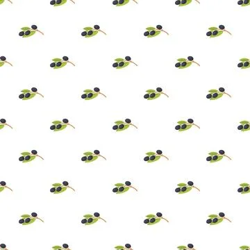 Olive branch pattern showing fresh black fruits イラスト素材