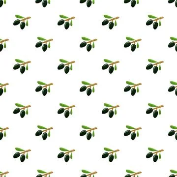 Olive branch seamless pattern creating a repeating background Illustrazione stock