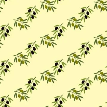 Olive branch seamless pattern Illustrazione stock