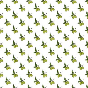 Olive branch seamless pattern. Natural background Design with olives for oliv 스톡 사진