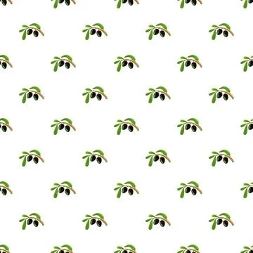 Olive branch seamless repeating pattern for design Stock Illustration