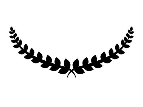 Olive Branch Silhouette Vector Icon, Laurel Wreath Symbol of Victory, Achie.. Stock Illustration