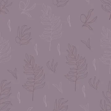Olive branch wallpaper vector. Boho, abstract seamless pattern. Floral, line, Stock-Illustration