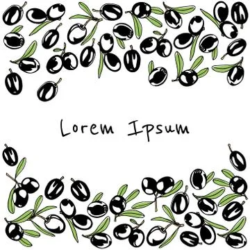 Olive branches card Stock Illustration