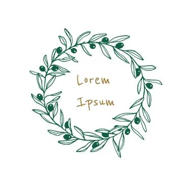 Olive branches wreath Stock Illustration