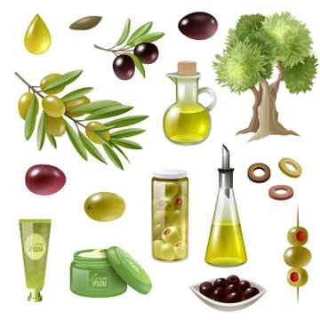 Olive Cartoon Set Stock-Illustration