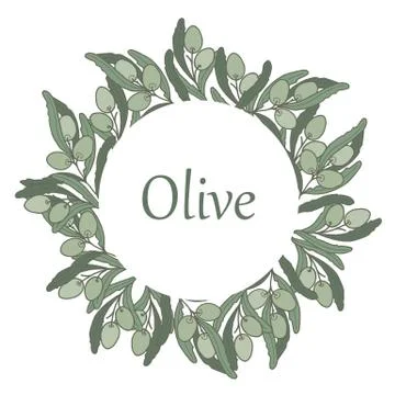 Olive in a circle frame Stock Illustration