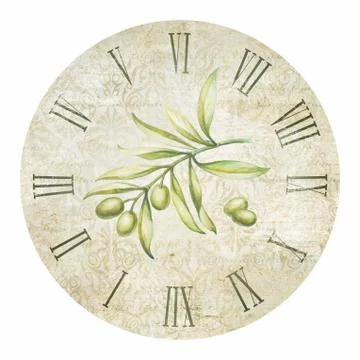 Olive clock. Illustrazione stock