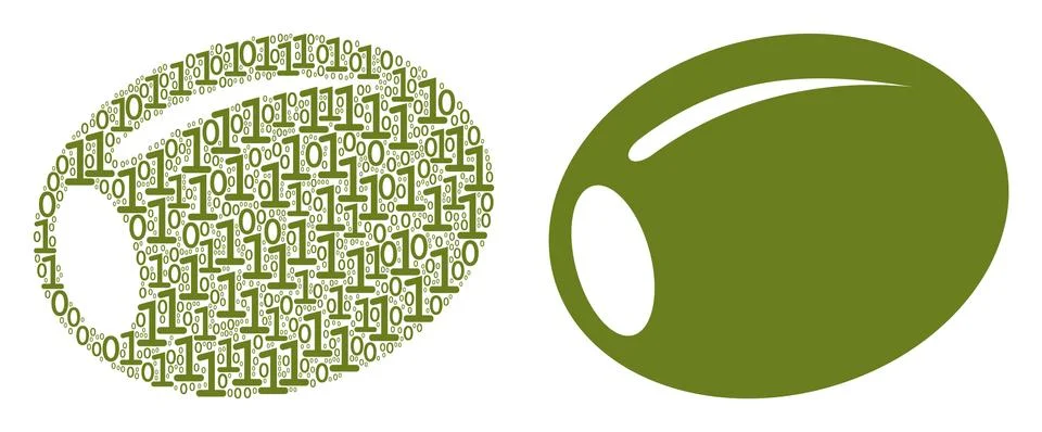 Olive Composition of Binary Digits Stockillustratie
