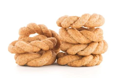 Olive crackers Tasty round olive crackers on white background. Copyright: ... 스톡 사진